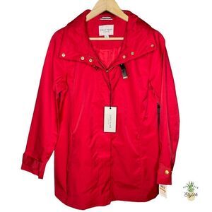 COLE HAAN Stowaway Hood Zip Rain Jacket